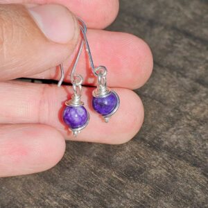 Aros Colgantes de Plata con Charoita ✨💜