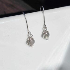Aros Colgantes de Plata con Labradorita ✨🩶