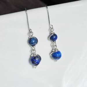 Aros Colgantes de Plata con Doble Lapislázuli ✨💙