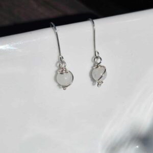 Aros Colgantes de Plata con Piedra de Luna ✨🤍