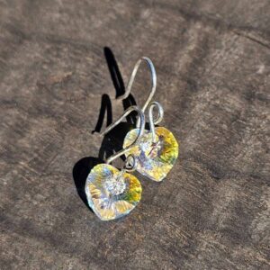 Aros de Plata con Cristal Swarovski en Forma de Corazón 💖✨